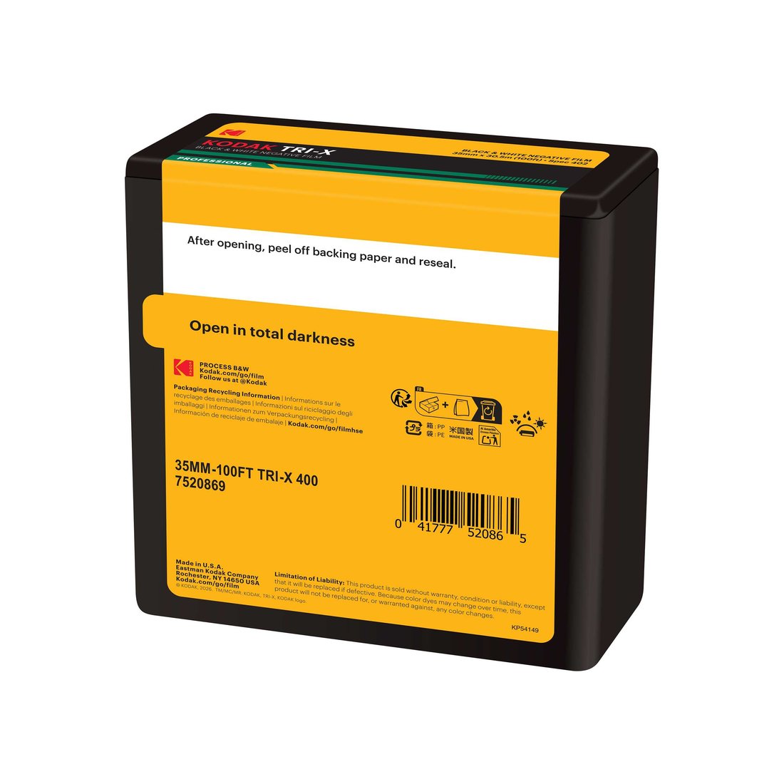 Box of Kodak Tri-X 400 35mm 100-foot bulk roll.